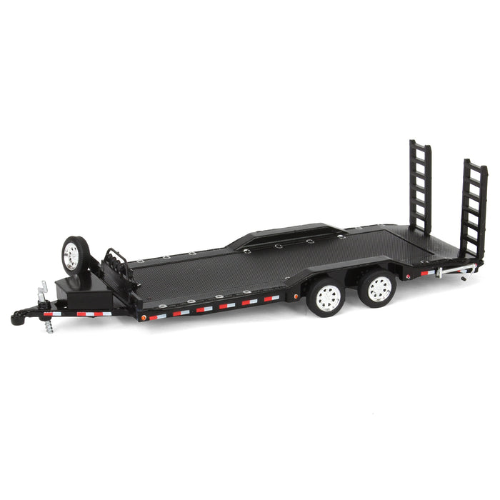 1/64 Heavy Duty Car Hauler Tow Trailer with Ramps, Black, Collaboration Exclusive