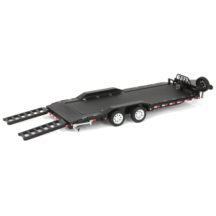 1/64 Heavy Duty Car Hauler Tow Trailer with Ramps, Black, Collaboration Exclusive