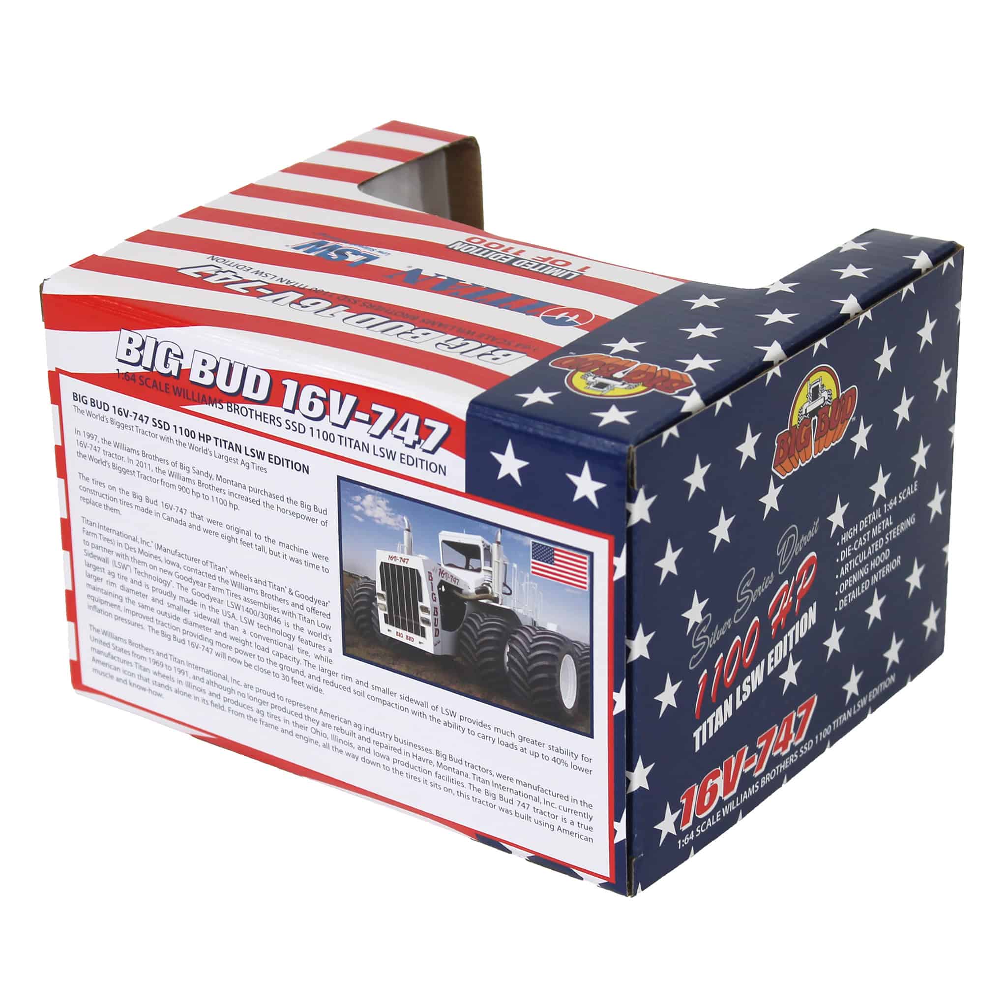 Patriotic Version ~ 1/64 Big Bud 16V-747 Silver Series Detroit