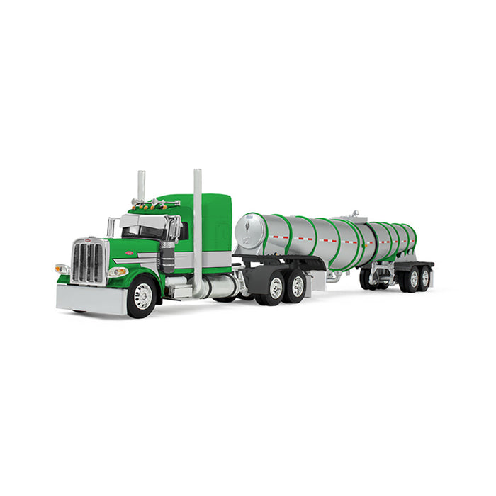 1/64 Peterbilt 389 with Polar Deep Drop Trailer, Green/Silver/Black, DCP by First Gear