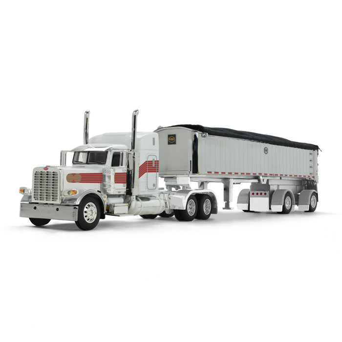 1/64 Peterbilt 389 with MAC Coal End Dump Trailer, White/Red/Gold, DCP by First Gear