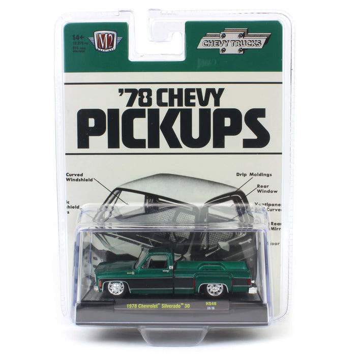 1/64 1978 Chevrolet Silverado 30, Green, M2 Machines Hobby Exclusive