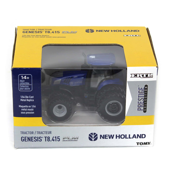 (B&D) 1/64 New Holland GENESIS T8.415 Tractor with Row Crop Duals, ERTL Prestige - Damaged Box