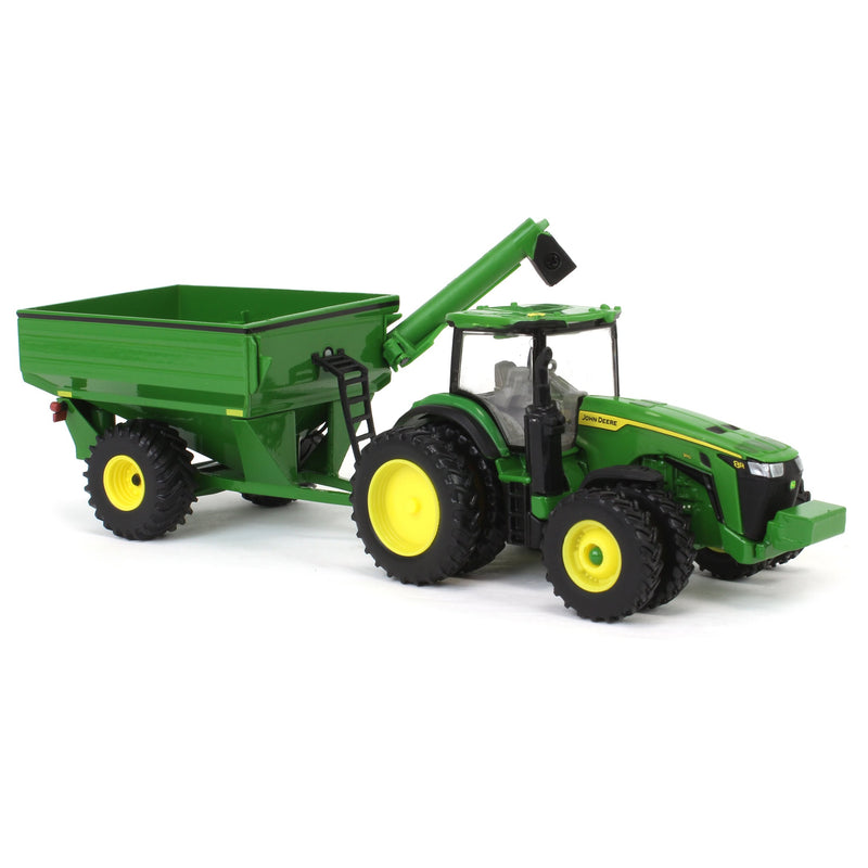 1/64 John Deere Harvesting Set with 8R 370 Tractor, Grain Cart, X9 1100 Combine & Grain Semi by ERTL