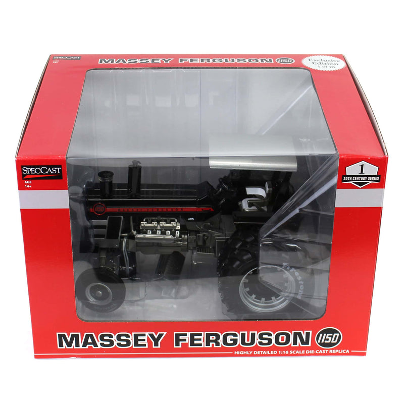 Black Chase Unit ~ 1/16 Massey Ferguson 1150 Tractor with Canopy, Rear Duals & Firestone Tires by SpecCast