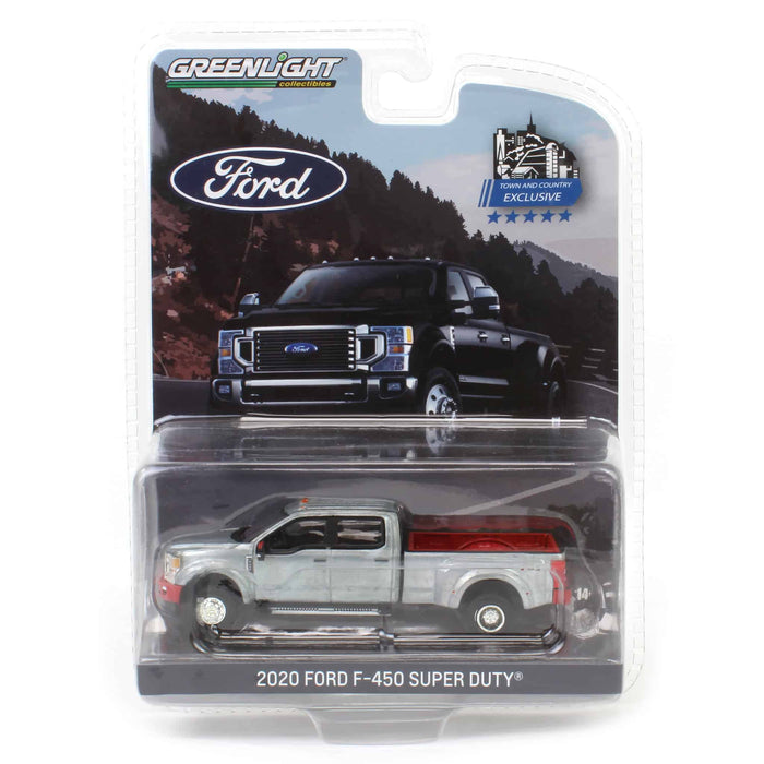 Raw Chase Unit ~ 1/64 2020 Ford F-450 Platinum Super Duty Dually Pickup Truck, Rapid Red, Town & Country Exclusive