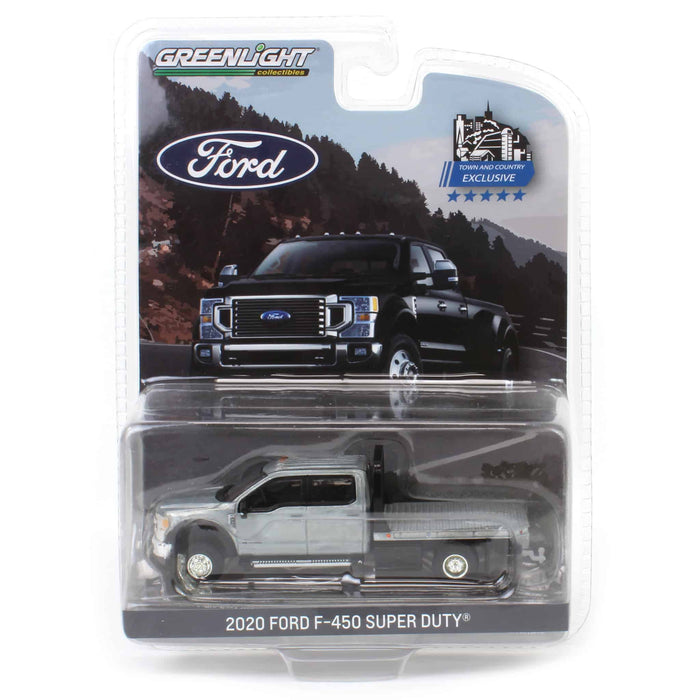 Raw Chase Unit ~ 1/64 2020 Ford F-450 XLT Super Duty Dually Flatbed, Agate Black, Town & Country Exclusive