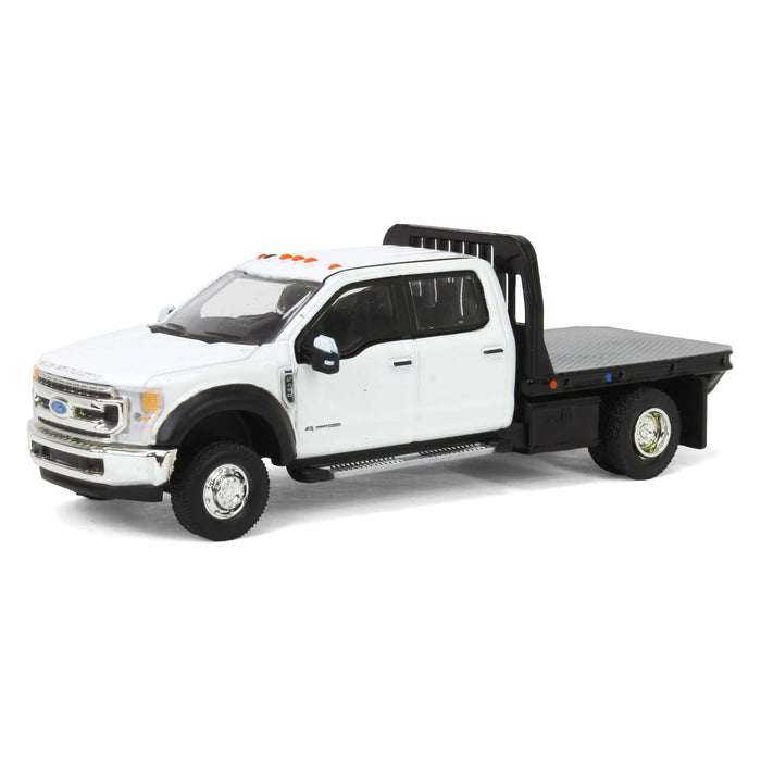 1/64 2020 Ford F-450 XLT Super Duty Dually Flatbed, Oxford White, Town & Country Exclusive