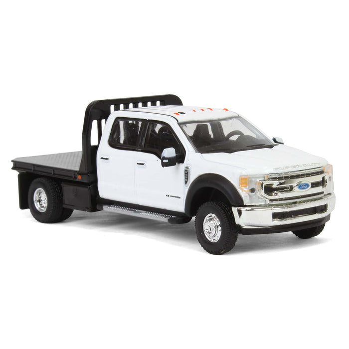 1/64 2020 Ford F-450 XLT Super Duty Dually Flatbed, Oxford White, Town & Country Exclusive