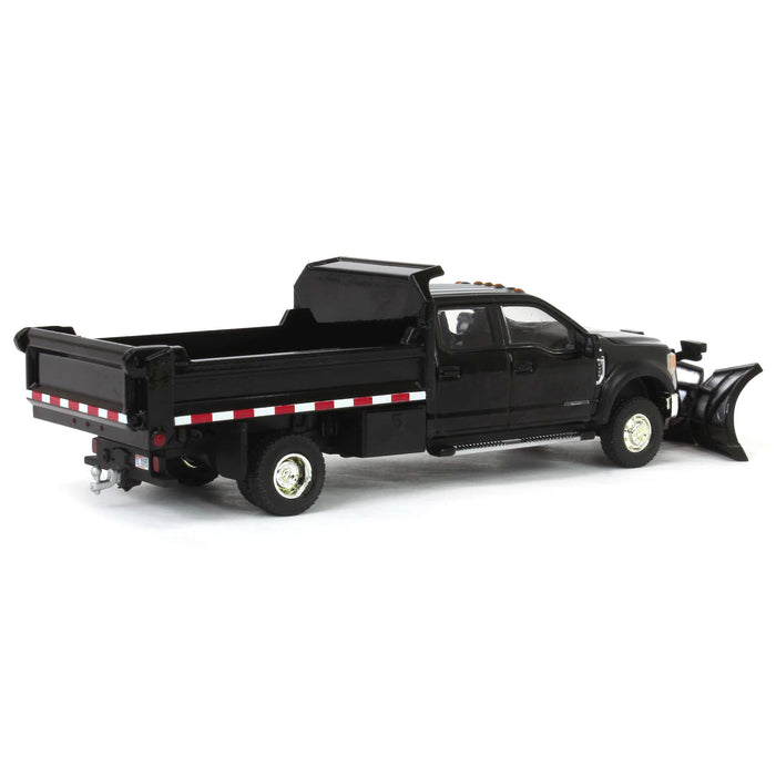 1/64 2020 Ford F-450 XLT Super Duty Dually with V-Plow & Dump Bed, Agate Black, Town & Country Exclusive