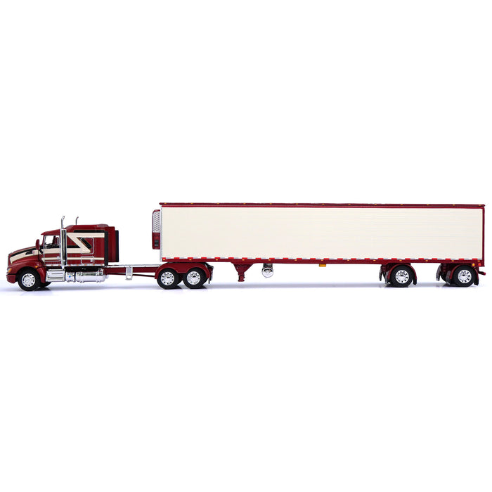 1/64 Candy Red/Ivory Kenworth T660 with Spread Axle Reefer Trailer, DCP by First Gear