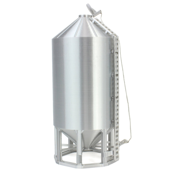 1/64 Smooth Wall Multi-Purpose Silver 4100 Bushel Bin, 3D Printed