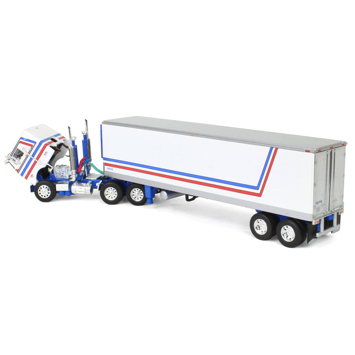 1/64 Peterbilt 352 CEO with 40ft Vintage Reefer Trailer, USA Bicentennial Patriot, DCP by First Gear