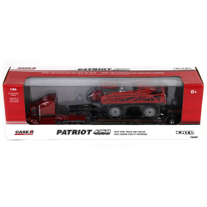 1/64 Case IH Patriot 4350 Sprayer & Semi with Lowboy Trailer