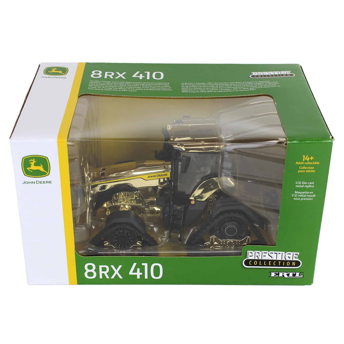 Gold Chrome Chase Unit ~ 1/32 John Deere 8RX 410 4WD with Tracks, ERTL Prestige Collection