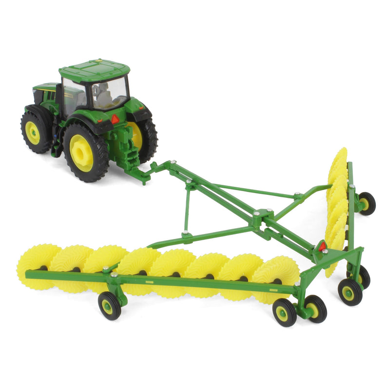 1/64 John Deere Haying Set with Windrower, Tractor, Hay Rake, Baler & 6 Bales, ERTL Replica Play