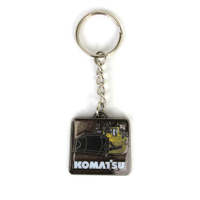 Komatsu Two-Sided Keychain Featuring Dozer & Wheel Loader