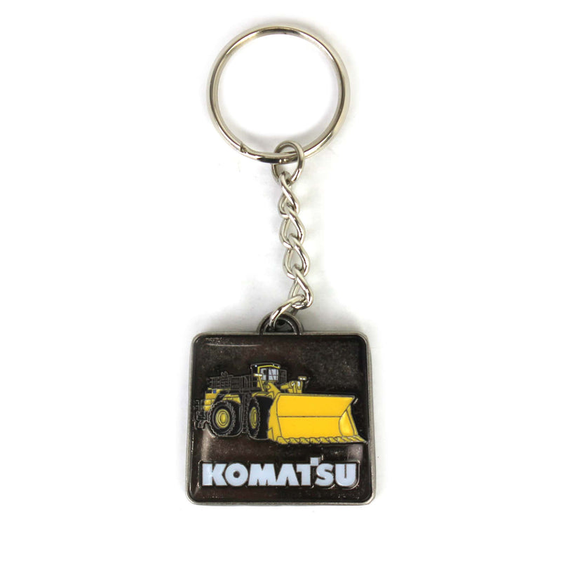 Komatsu Two-Sided Keychain Featuring Dozer & Wheel Loader
