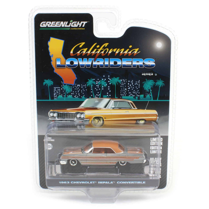 Raw Pinstriped Chase ~ 1/64 1963 Chevrolet Impala SS Convertible, Bronze Metallic, California Lowriders Series 6