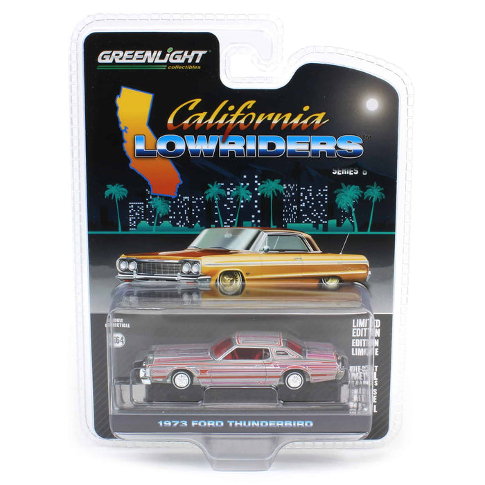 Raw Pinstriped Chase ~ 1/64 1973 Ford Thunderbird, Red Custom, California Lowriders Series 6