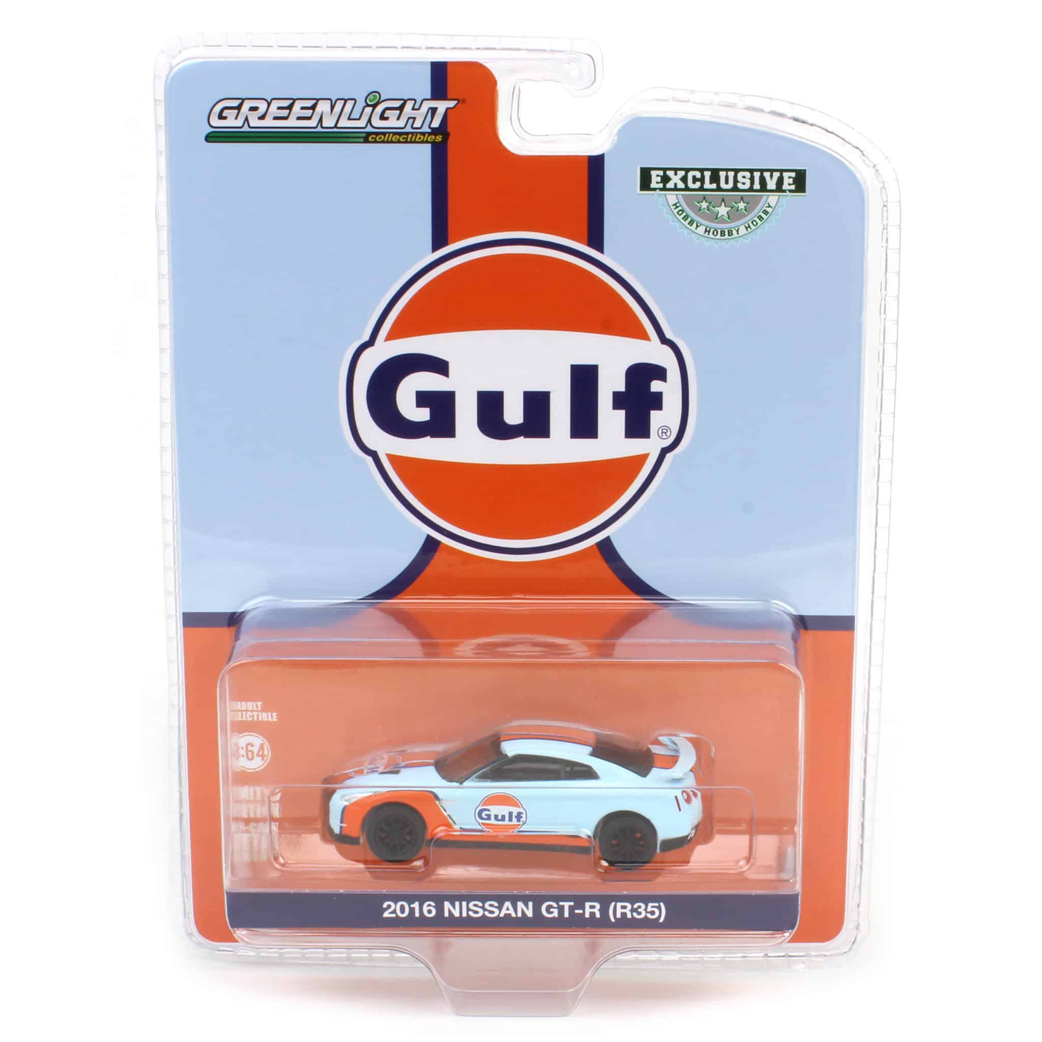 1/64 2016 Nissan GT-R R35, Gulf Oil, Hobby Exclusive — Outback Toys