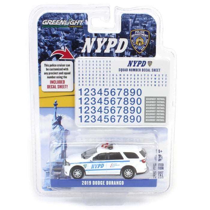 1/64 2019 NYPD Dodge Durango with Squad Number Decal Sheet, Hobby Exclusive