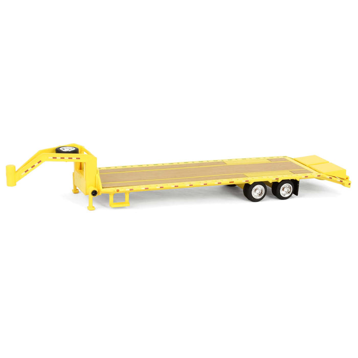 1/64 Gooseneck Trailer, Yellow with Red & White Conspicuity Stripes, Hobby Exclusive