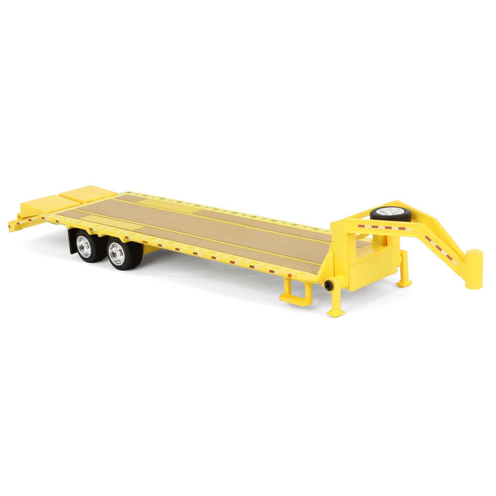 1/64 Gooseneck Trailer, Yellow with Red & White Conspicuity Stripes, Hobby Exclusive