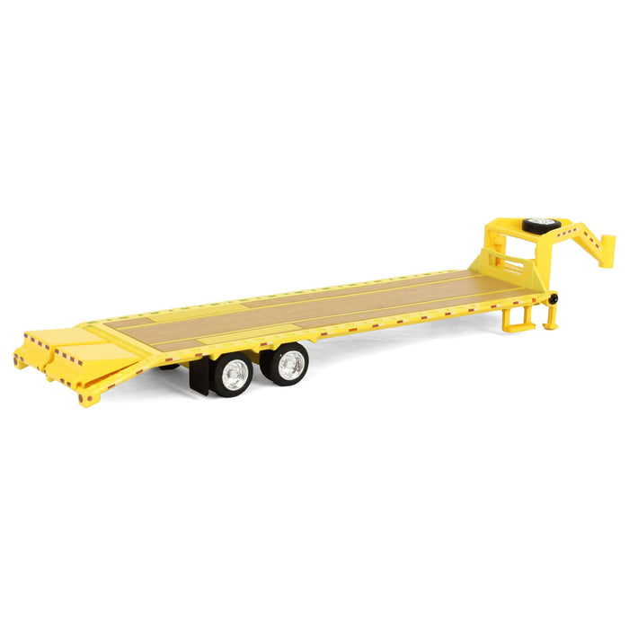 1/64 Gooseneck Trailer, Yellow with Red & White Conspicuity Stripes, Hobby Exclusive