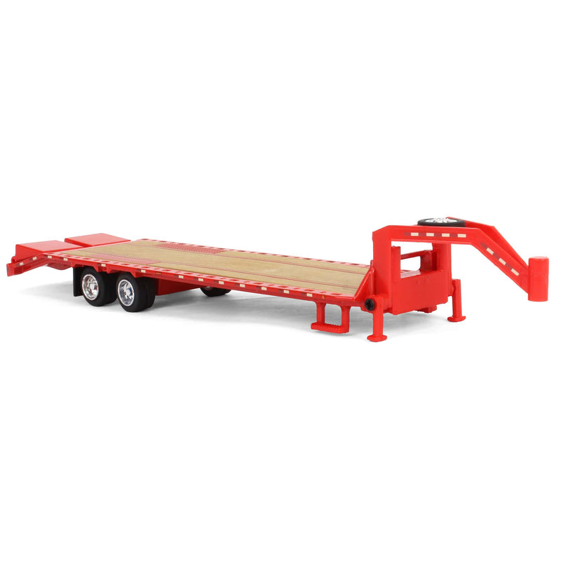1/64 Gooseneck Trailer, Red with Red & White Conspicuity Stripes, GreenLight Hobby Exclusive