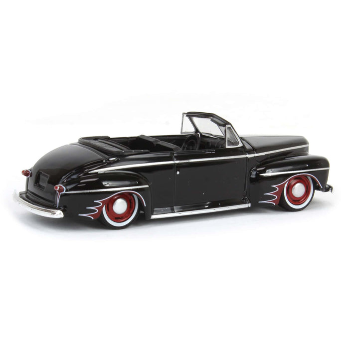 (B&D) 1/64 1947 Ford Deluxe Convertible Lowrider, Black & Red, California Lowriders Series 5 - Damaged Box