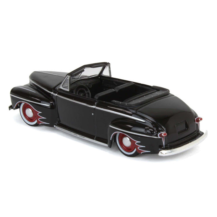 (B&D) 1/64 1947 Ford Deluxe Convertible Lowrider, Black & Red, California Lowriders Series 5 - Damaged Box