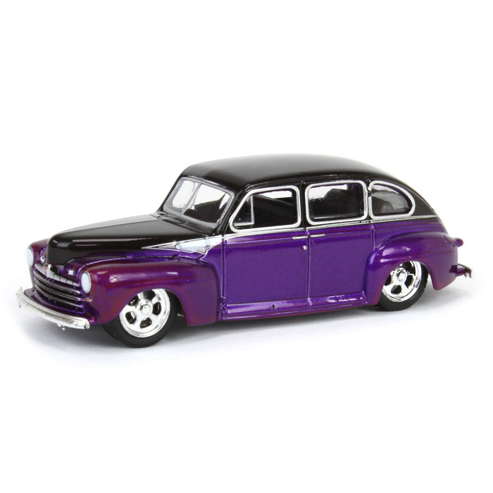 1/64 1946 Ford Fordor Super Deluxe, Dark Purple Metallic & Black Two-Tone, California Lowriders Series 6