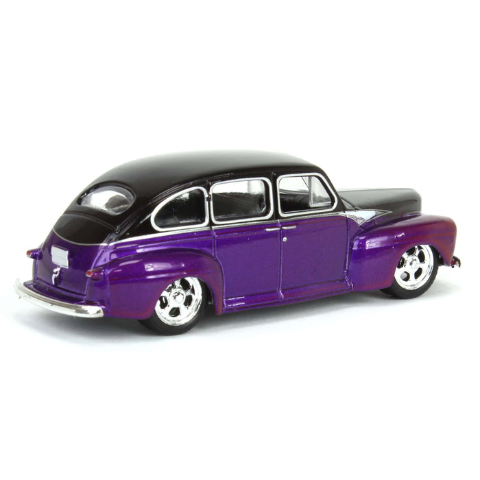 1/64 1946 Ford Fordor Super Deluxe, Dark Purple Metallic & Black Two-Tone, California Lowriders Series 6