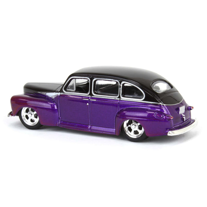 1/64 1946 Ford Fordor Super Deluxe, Dark Purple Metallic & Black Two-Tone, California Lowriders Series 6