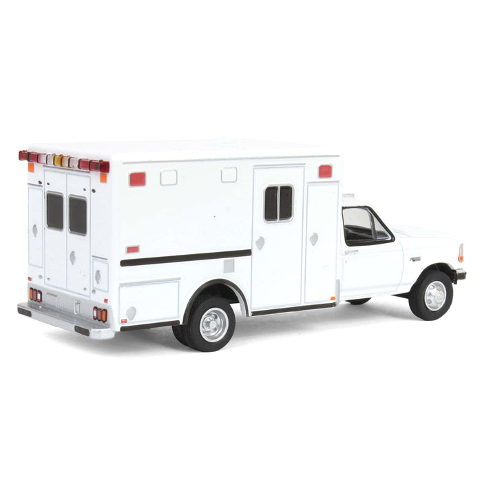 (B&D) 1/64 1992 Ford F-350 Ambulance, White, Hobby Exclusive - Damaged Box