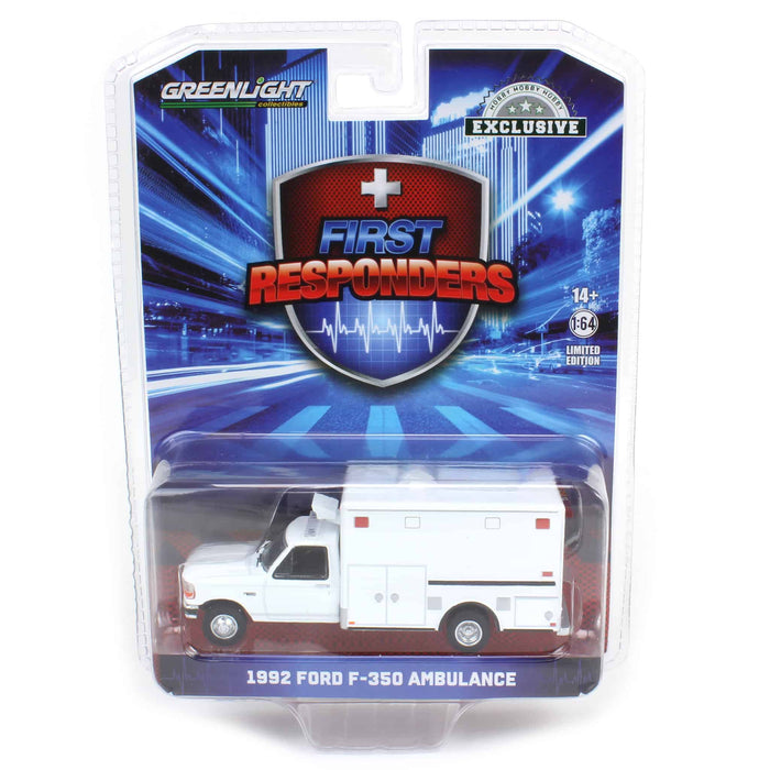 1/64 1992 Ford F-350 Ambulance, White, Hobby Exclusive