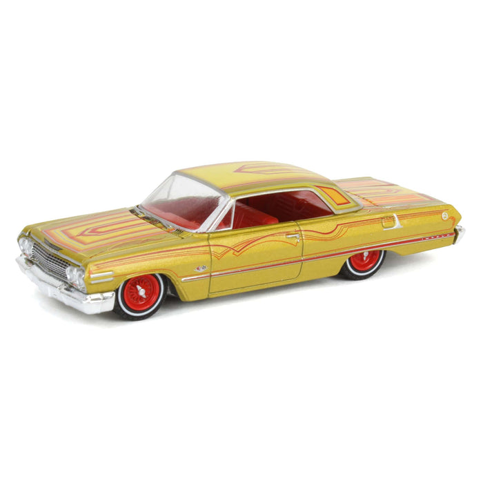 1/64 1963 Chevrolet Impala SS, Gold Metallic & Red, California Lowriders Series 4