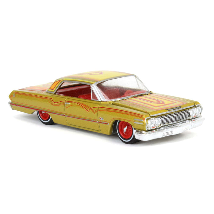 1/64 1963 Chevrolet Impala SS, Gold Metallic & Red, California Lowriders Series 4