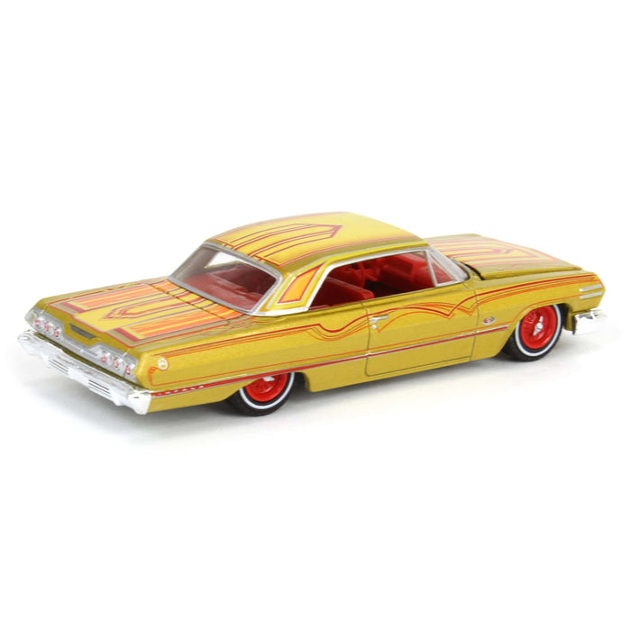 1/64 1963 Chevrolet Impala SS, Gold Metallic & Red, California Lowriders Series 4