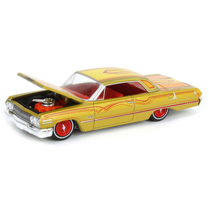 1/64 1963 Chevrolet Impala SS, Gold Metallic & Red, California Lowriders Series 4