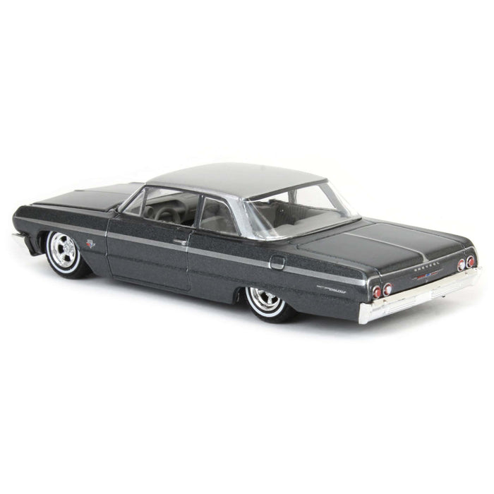 1/64 1964 Chevrolet Bel Air, Dark Gray & Silver Metallic, California Lowriders Series 6