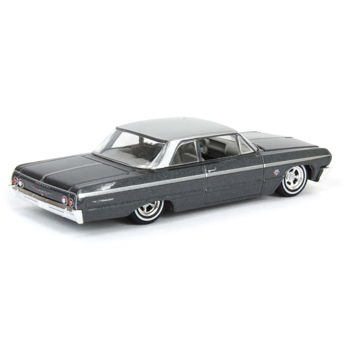 1/64 1964 Chevrolet Bel Air, Dark Gray & Silver Metallic, California Lowriders Series 6