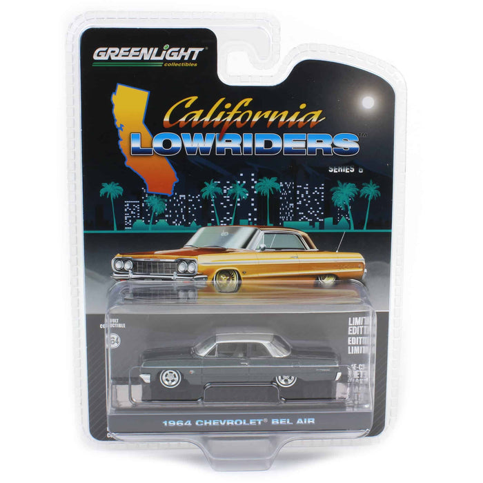 1/64 1964 Chevrolet Bel Air, Dark Gray & Silver Metallic, California Lowriders Series 6