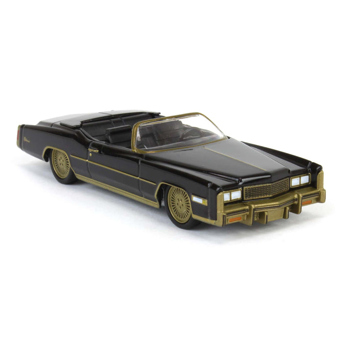 1/64 1976 Cadillac Eldorado Convertible, Black & Gold, California Lowriders Series 6