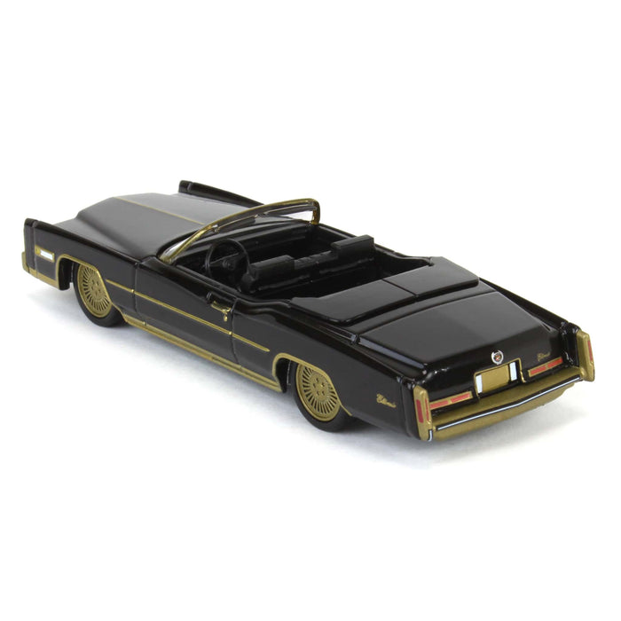 1/64 1976 Cadillac Eldorado Convertible, Black & Gold, California Lowriders Series 6