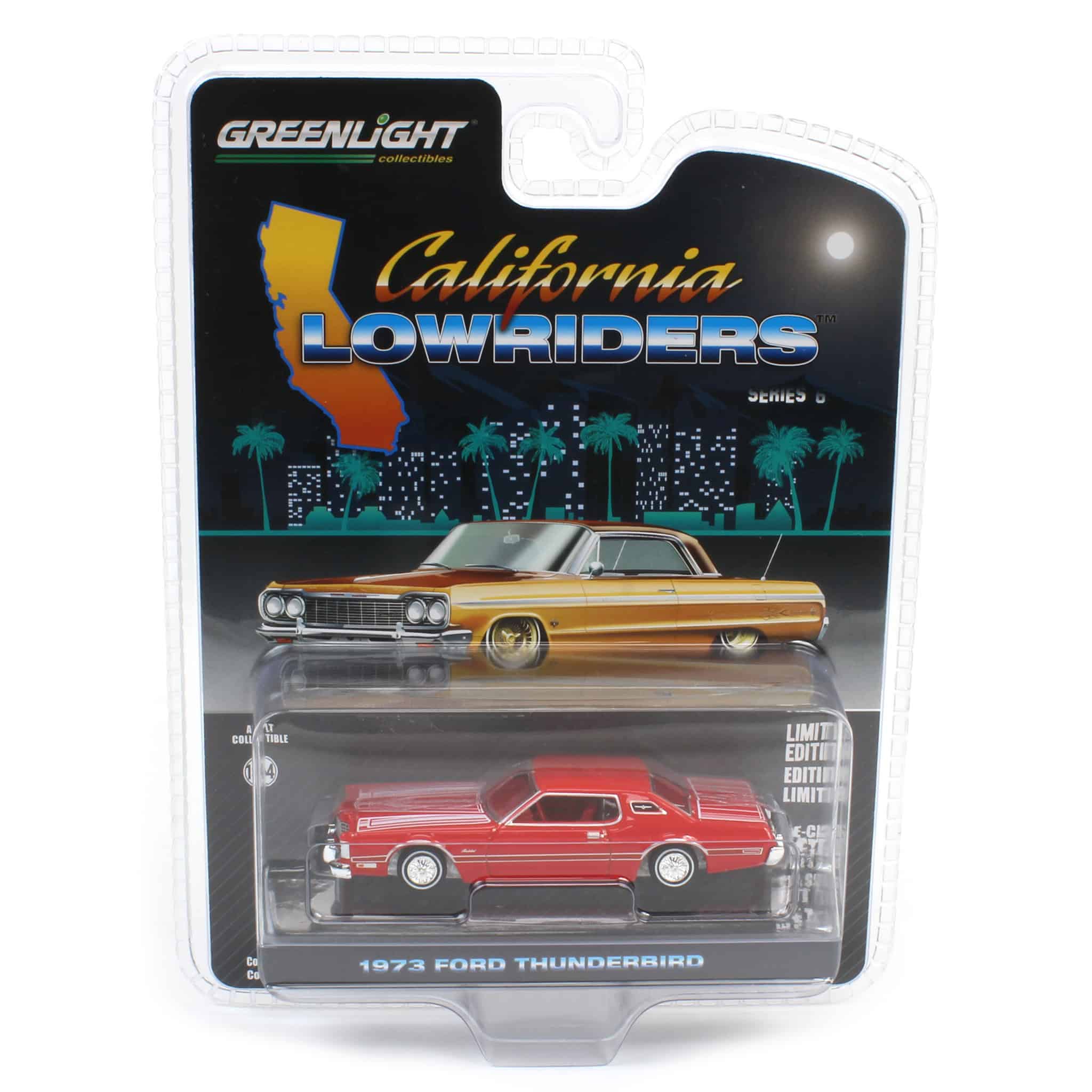 1/64 1973 Ford Thunderbird, Red Custom, California Lowriders