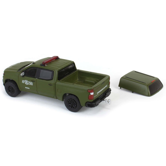 1/64 2021 Chevrolet Silverado LT Trail Boss Z71 with Camper Shell, Carabineros De Chile