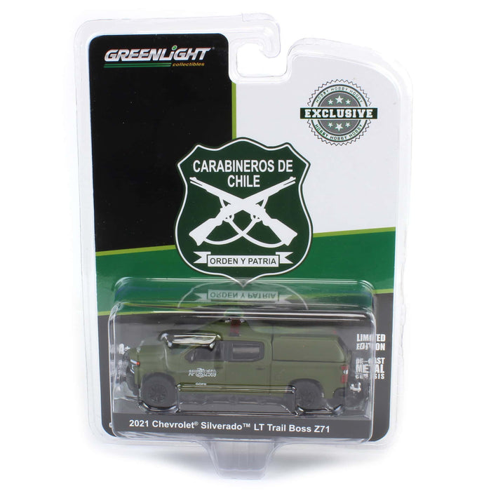 1/64 2021 Chevrolet Silverado LT Trail Boss Z71 with Camper Shell, Carabineros De Chile