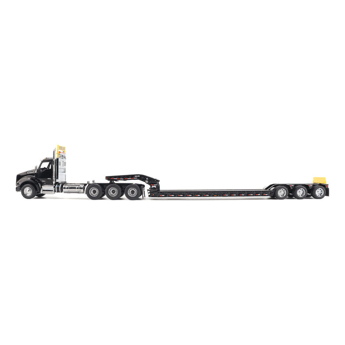 1/50 Black Kenworth T880 SBFA with Black Trail King TK120 HDG Lowboy Trailer